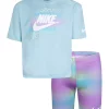 Nike® Girls 4-6x Allover Print Bike Shorts Set