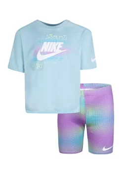 Nike® Girls 4-6x Allover Print Bike Shorts Set -Nike® Shop Belk 1028