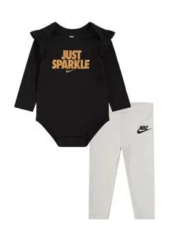 Nike® Baby Girls Sparkle Bodysuit and Leggings Set