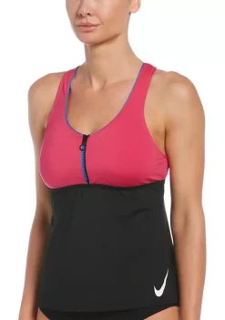 Nike Color Block Racerback Tankini Swim Top