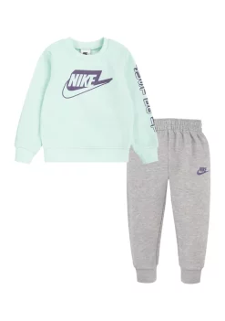 Nike® Toddler Boys Long Sleeve Club Fleece Crew Set