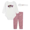 Nike® Baby Girls Swoosh Party 3-Piece Bodysuit Set