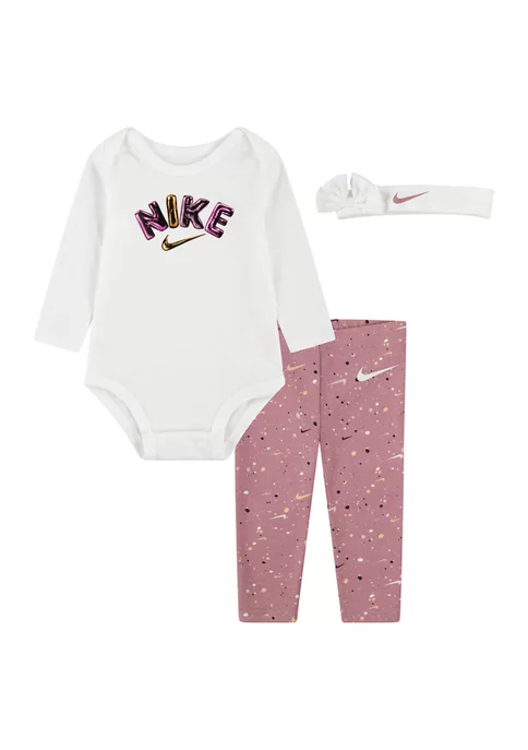 Nike® Baby Girls Swoosh Party 3-Piece Bodysuit Set 9 Nike® Baby Girls Swoosh Party 3-Piece Bodysuit Set - Image 7