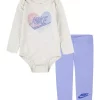 Nike® Baby Girls Ruffle Logo Bodysuit and Leggings Set