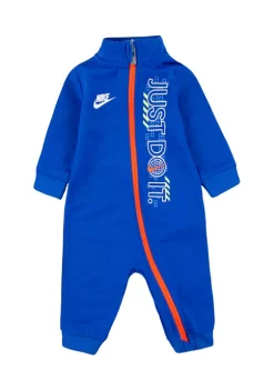 Nike® Baby Boys Long Sleeve Club Allover Print Footies