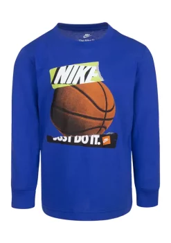 Nike® Boys 4-7 Long Sleeve Basketball Graphic T-Shirt