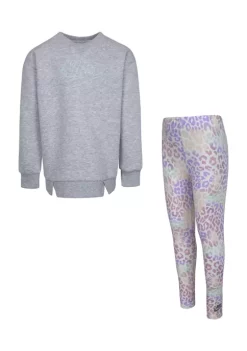Nike® Girls 4-6x Crew Neck Sweatshirt and Leggings Set