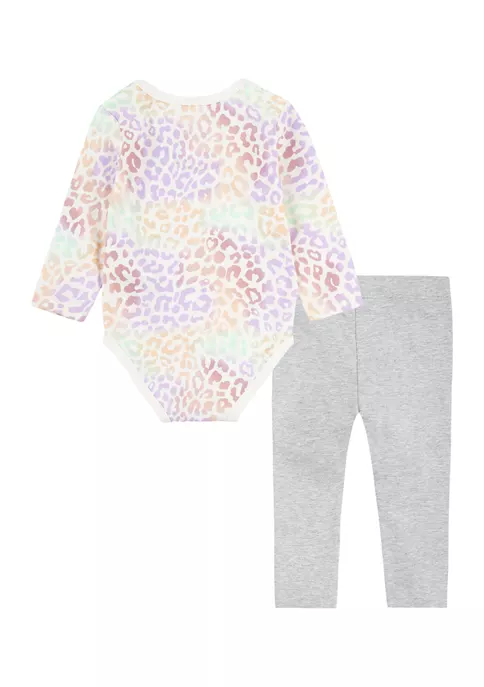 Nike® Baby Girls Spotted Bodysuit and Leggings Set 4 Nike® Baby Girls Spotted Bodysuit and Leggings Set - Image 2
