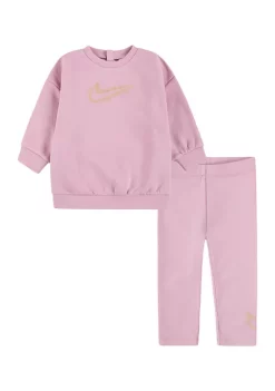 Nike® Baby Girls Fleece Crew and Jogger Set -Nike® Shop Belk 654