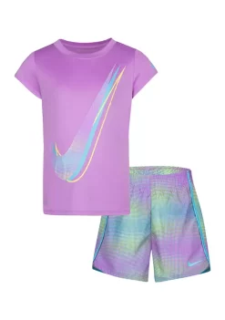 Nike® Girls 4-6x Allover Print Sprinter Shorts Set