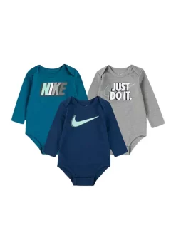 Nike® Baby Boys Logo Bodysuits - 3 Pack