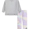 Nike® Baby Girls Solid Fleece Sweatshirt and Spotted Leggings Set